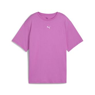 Puma T-Shirt PUMA ESS RELAXED TEE, Damen, Gr. XS, lila (wild berry), Jersey, Obermaterial: 100% Baumwolle, unifarben, relaxed fit normal, Rundhals, Shirts 