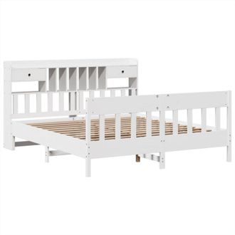 vidaXL Vidaxl - Cama Sin Colch&oacute;n Madera Maciza De Pino Blanca 180x200 Cm