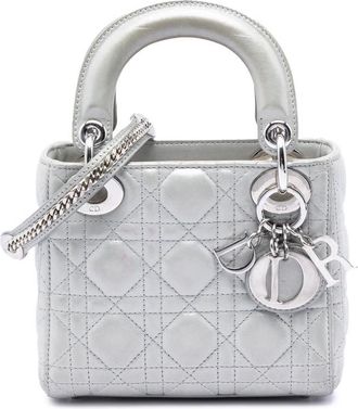 Dior Pre-owned Dior Mini Iridescent Lambskin Cannage Lady Ladies F9DL9217DD1XIN1F