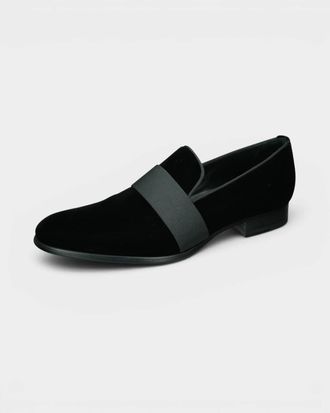 To Boot New York Mens Park Ave Velvet Grosgrain Tuxedo Shoe In Black