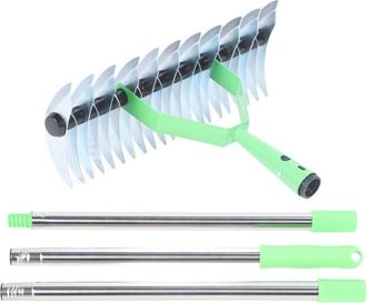 OEM Rastrillo De Acero Inoxidable De 3 Secciones Para C&eacute;sped, Rastrillo Para Limpiar Hierba Muerta