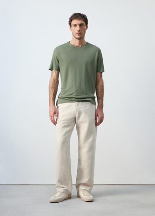 Mango Maglietta lino slim-fit verde bosco - Uomo - XXL - MANGO MAN
