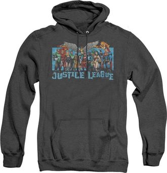 Gildan Justice League of America League Lineup Adult Heather Hoodie / Hooded Sweatshirt