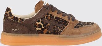 Premiata Quinnd Leather and Pony Hair Trainers with Animalier Print