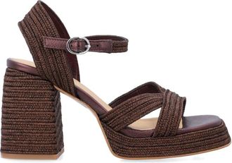 Castaner Dark Brown Ankle-strap Heels