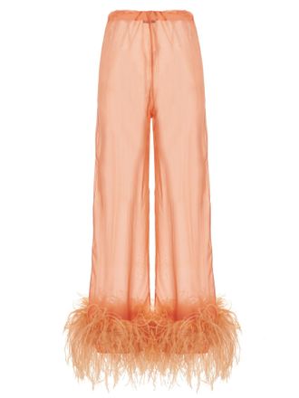 Os&eacute;ree Womens Feather Silk Pants