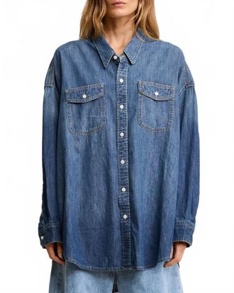 Denimist Button Front Workshirt In Seymour Indigo