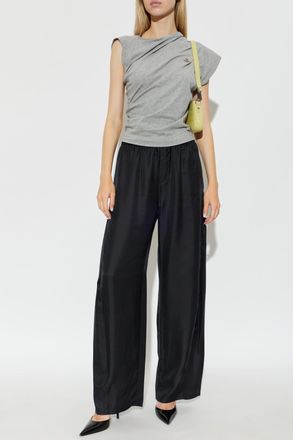 Alexander Wang Silk Trousers, Womens, Navy Blue