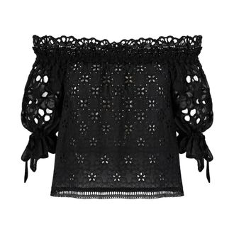Ermanno Scervino Embroidered Blouse - female - Ermanno Scervino - Blouses - Black - XS - Blouses & Shirts