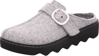 Rohde Foggia-D 6117 Womens Soft Felt Slippers with Platform and Buckle, gray, 8.5 UK