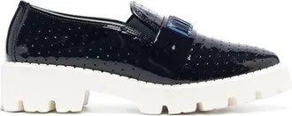 Baldinini bead-detail leather loafers - women - Leather - 36 - Blue
