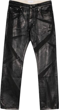 Helmut Lang foil-print low-rise straight-leg jeans - men - Cotton - 36 - Black