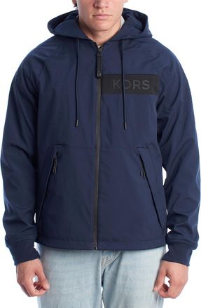 Michael Kors Mens Tigers Hooded Jacket Windbreaker MC25005 - Blue - Size X-Large