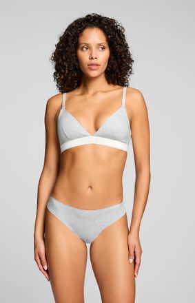 Puma B&uuml;gelloser BH PUMA PUMA WOMEN COTTON TRIANGLE BRALETTE, Damen, Gr. XXL, N-Gr, light grau melange, Single Jersey, Obermaterial: 88% Baumwolle, 12% Elas