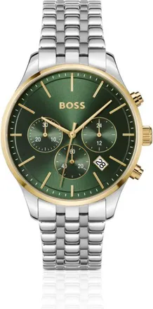 BOSS AVERY Multi-link-bracelet chronograph watch with green dial