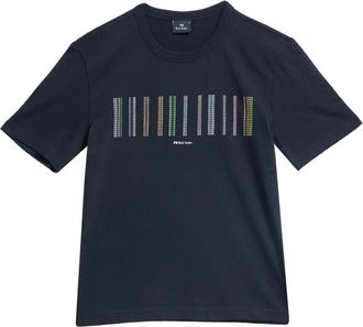 Paul Smith T-shirt Stitch Stripes - Heren - T-shirts - Zwart - 2XL - Katoen - Tops