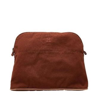 Herm&egrave;s Pre-owned Clutches, female, Brown, Size: ONE SIZE Pre-owned Bolide Pouch GM Cotton Pouch