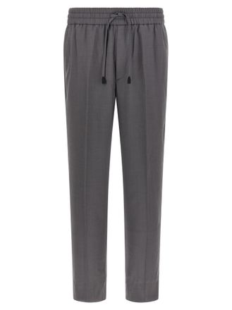 Brioni Grey Straight Drawstring Pants