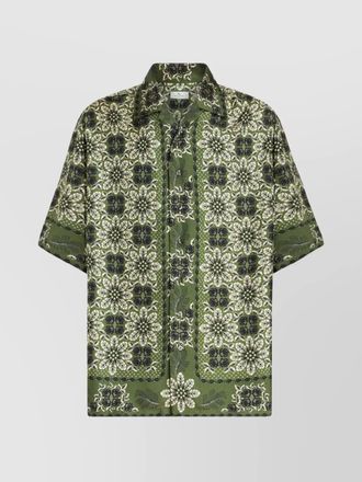 Etro floral-print silk short-sleeve shirt