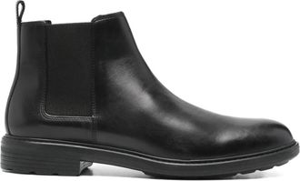 Geox elastic-panels leather boots - Black