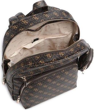Guess Womens Backpack Brown Logo Polyurethane Bags - Backpacks