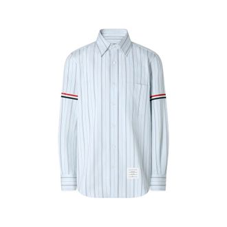 Thom Browne Madras Hairline-stripe Armband Shirt