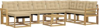 vidaXL Conjunto De Sof&aacute;s De Exterior 9 Uds. Y Beige Vidaxl