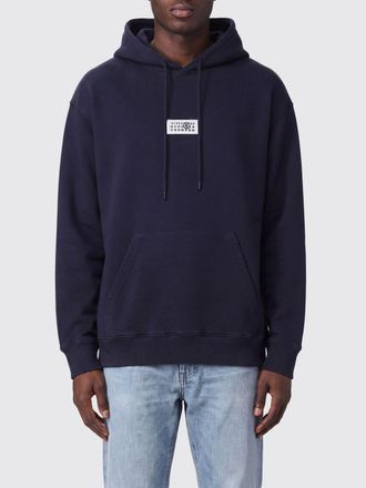Maison Margiela Felpa con cappuccio in cotone con logo numerico