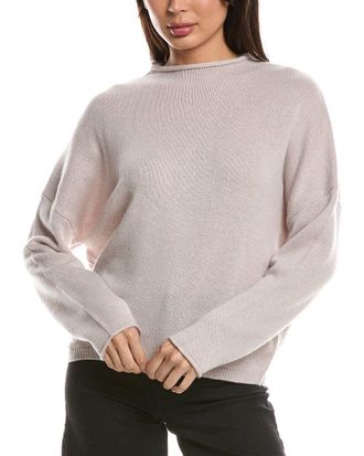 Fort&eacute; Cashmere Slouchy Roll Trim Cashmere Pullover
