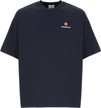 Casablanca Sport Type Oversized T-shirt met korte mouwen - Heren - T-shirts - Blauw - M - Katoen - Tops