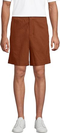 Lands End 7 Classic Fit Linen Cotton E-Waist Short in Rich Ginger Brown at Nordstrom, Size Small