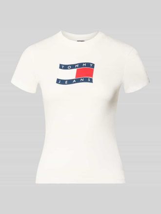 Tommy Jeans Slim Fit T-Shirt aus reiner Baumwolle in Weiss, Gr&ouml;&szlig;e XL