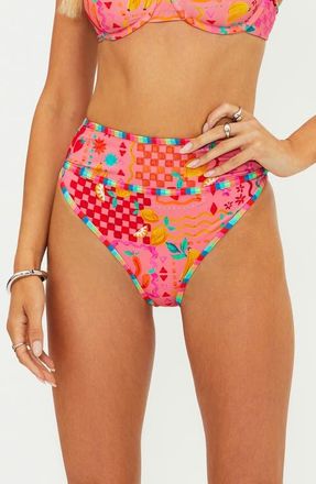 Beach Riot Carlotta High Waist Bikini Bottoms in Passion Fruit at Nordstrom, Size X-Small