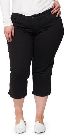Slink Jeans Straight Leg Capri Jeans in Solid Black at Nordstrom, Size 20W