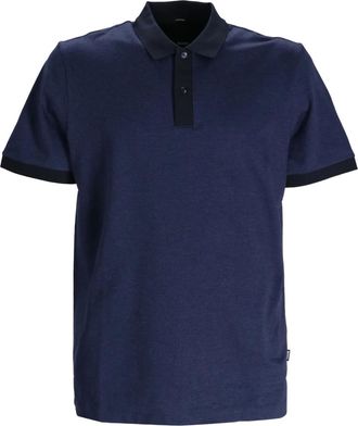 BOSS logo-tag polo shirt - Blue