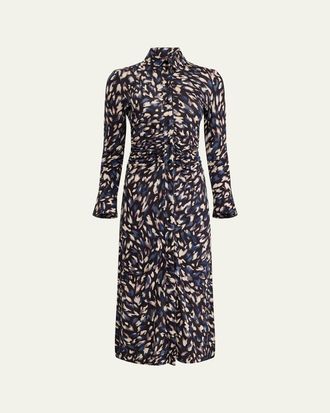 Altuzarra Claudia Abstract Animal Button-Front Maxi Dress