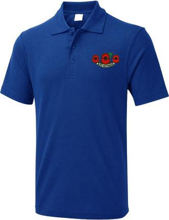 Generic Embroidered Lest We Forget Poppy Flowers Unisex Polo T Shirt, British Military, Soldiers T Shirt, British Veterans, Adults Unisex Polo T Shirt Royal