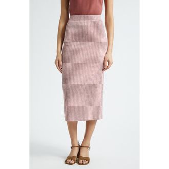 Vince Stripe Midi Skirt in Rose Jam Combo at Nordstrom, Size Xx-Small