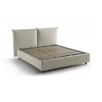 Dmora Dmora - Cama Matrimonial Ddestr, Cama Contenedor Con Revestimiento De Tela, 100% Made In Italy, Apertura Frontal, Adecuado Para Colch&oacute;n Cm 160x200, Be