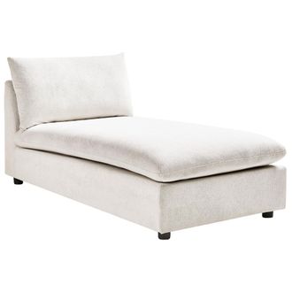 Beliani Beliani - Chaise Longue Elegante Tapicer&iacute;a De Poli&eacute;ster Sin Brazos Muebles De Sal&oacute;n Blanco Crema Vizille