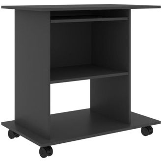 vidaXL Mesa De Ordenador Madera Contrachapada Gris 80x50x75 Cm Vidaxl