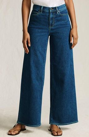 Lands End Recover Denim High Rise Extra Wide Leg Jeans in Crawford Wash at Nordstrom, Size 14Short