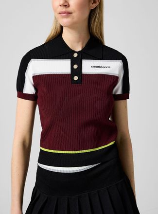 Casablanca Womens Logo cropped Polo Shirt shirt