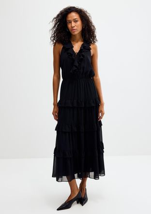 Lauren Ralph Lauren Womens Ruffled tiered chiffon dress