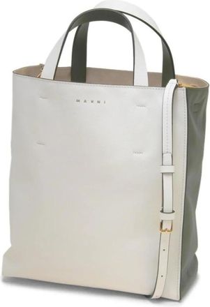 Marni Stijlvolle Bianco-Verde Schoudertas - unisex - Handtassen - Wit - ONE Size - Tassen
