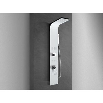 Nala Nala - Panel De Ducha De Hidromasaje En Abs Con Recubrimiento De Polvo Negro Mate (lateral) Y Blanco Mate (frontal) Producto (gio.18)