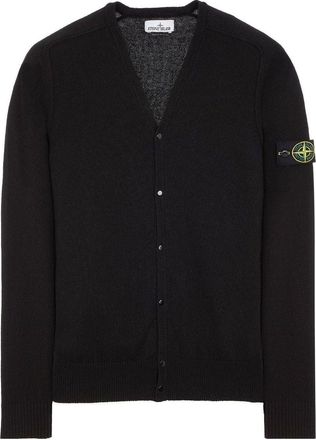 Stone Island Raw Hand Cotton Knitted Cardigan Black 7815527D3-V0029