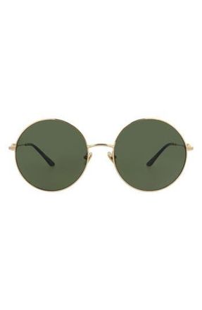 Valentino 57mm Round Sunglasses in Gold Gold Green at Nordstrom Rack