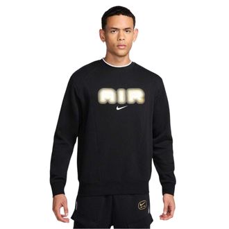 Nike Heren Air Crew Neck Relaxed Fit Sweatshirt met lange mouwen (Zwart/Goud)