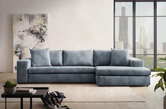 HOME AFFAIRE Ecksofa »SLEETLAND XXL in Samtvelours oder Vintage-Leder-Optik, L-Form,« besonders gross und bequem